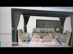 Pergola de metal resistente a la intemperie con iluminación LED